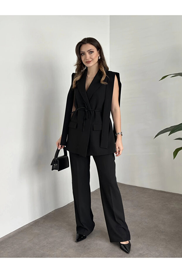 Women's Rope Tied Vest Suit