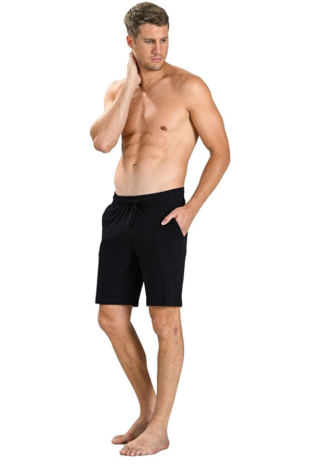 Men's Black Combed Cotton Shorts 1 Piece Product Code 4630