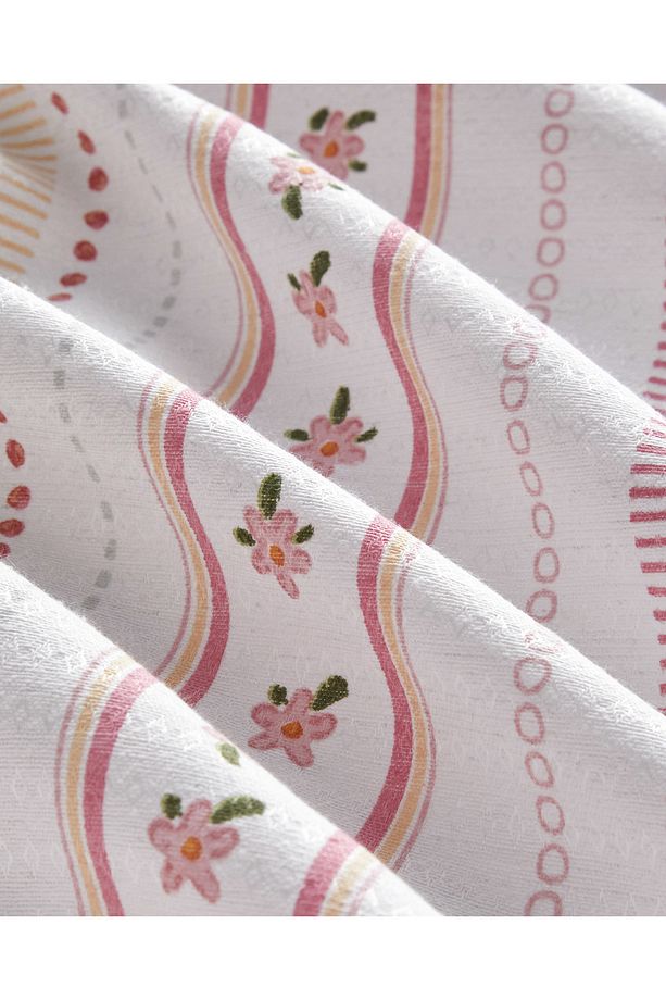 Daisy Stripes Ecosoft Tek Kişilik Pike 150x220 cm Pembe - 4