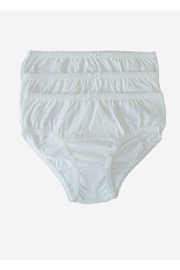 Organic Classic Girls' 3-Piece Panties White