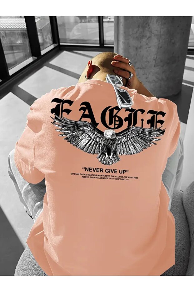 "Never Give Up" Graphic Print Casual T-Shirt for Men - Comfortable Round Neck, Short Sleeve