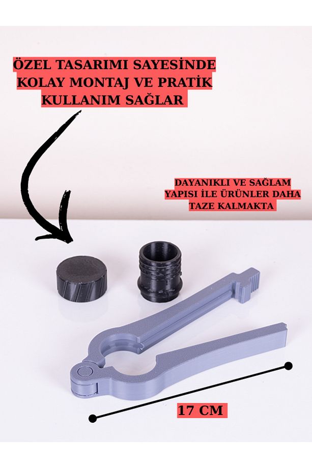 Poşet Ağzı Kapatma Aparatı Özel Kapaklı Gıda Poşeti Kapatıcı 3d Klips 17 Cm - 3