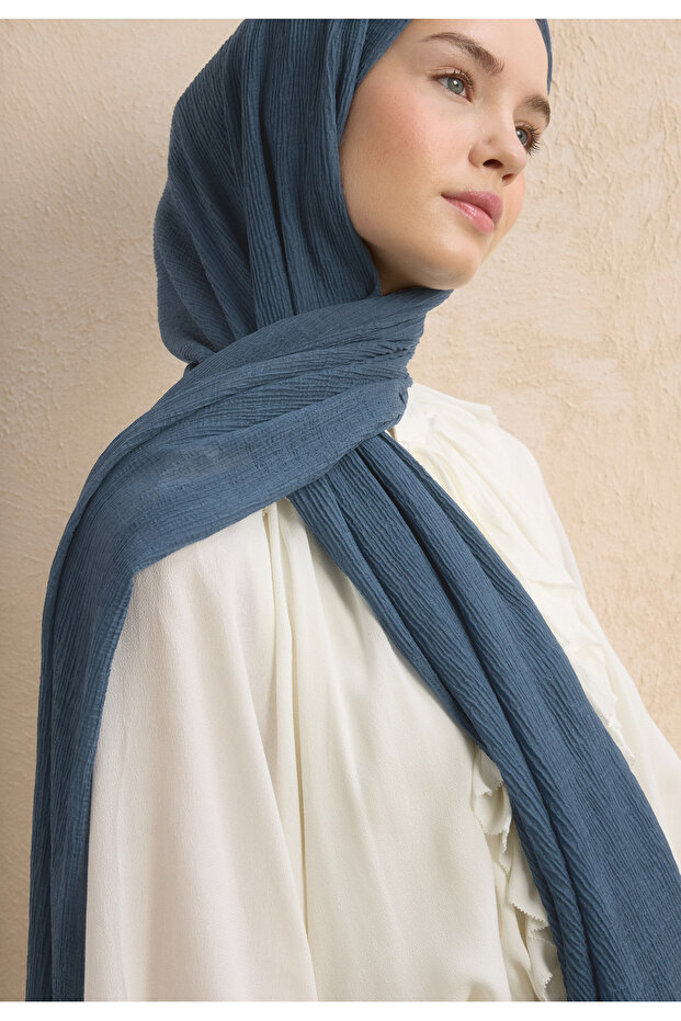 MODAL KRİNKIL ŞAL İNDİGO - 4