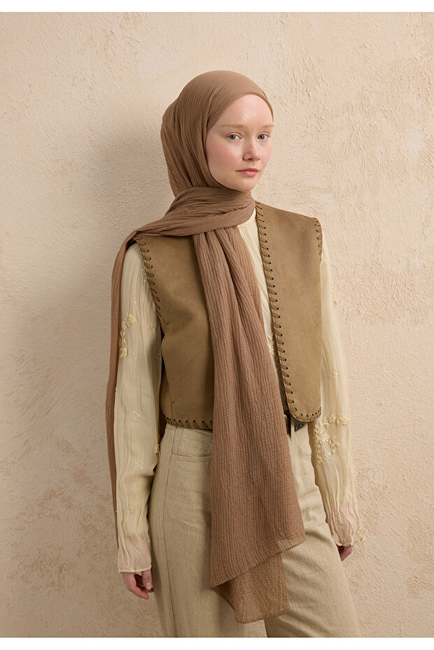 MODAL KRİNKIL ŞAL NUDE - 4