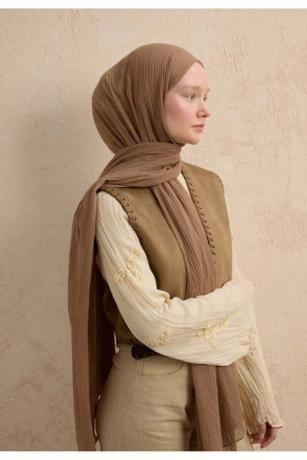 MODAL KRİNKIL ŞAL NUDE - 1