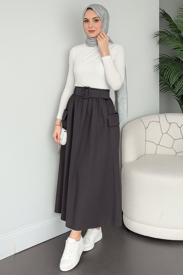 Cargo Pocket Belted Skirt