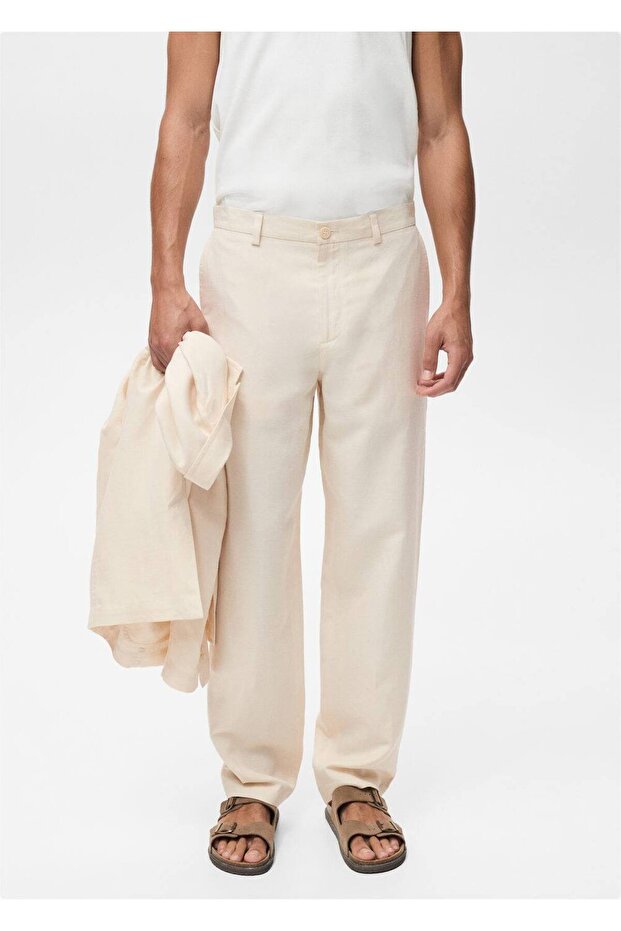 Keten lyocel pantolon - 1