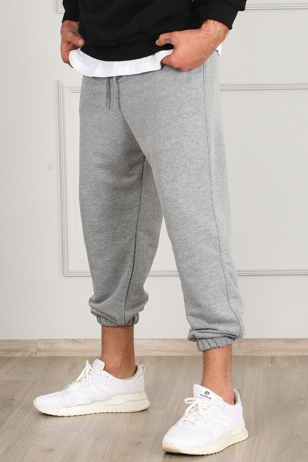 Gray Oversize Short Leg Men's Tracksuit 4832