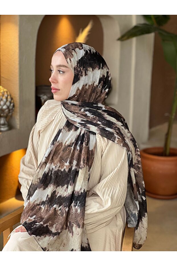 İlkbahar Ritm Desen Bambu Şal - 1