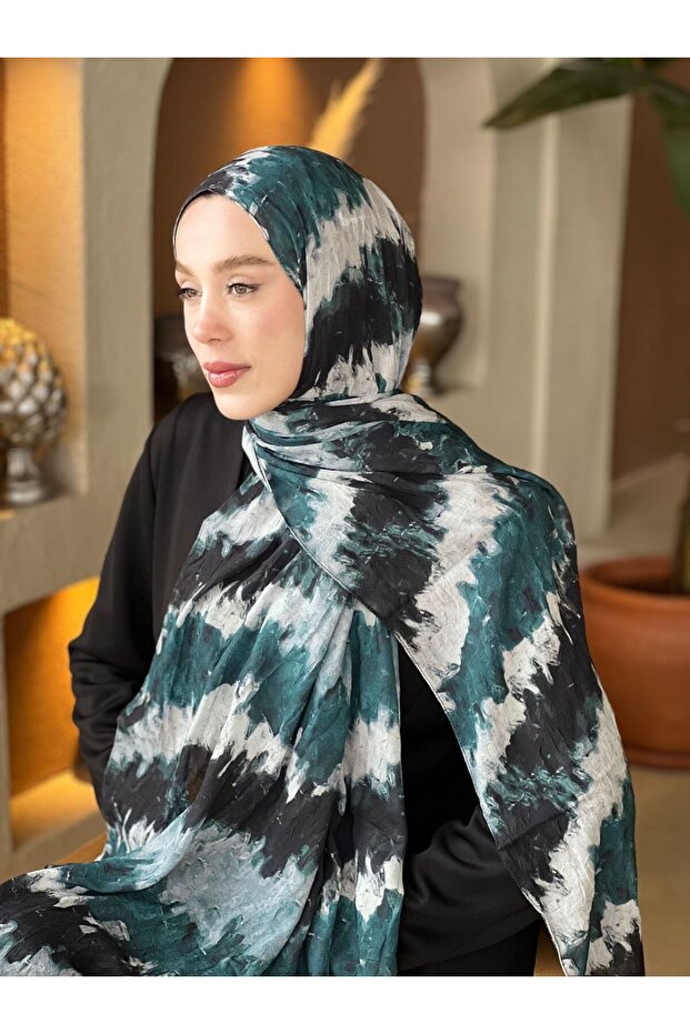 İlkbahar Ritm Desen Bambu Şal - 3