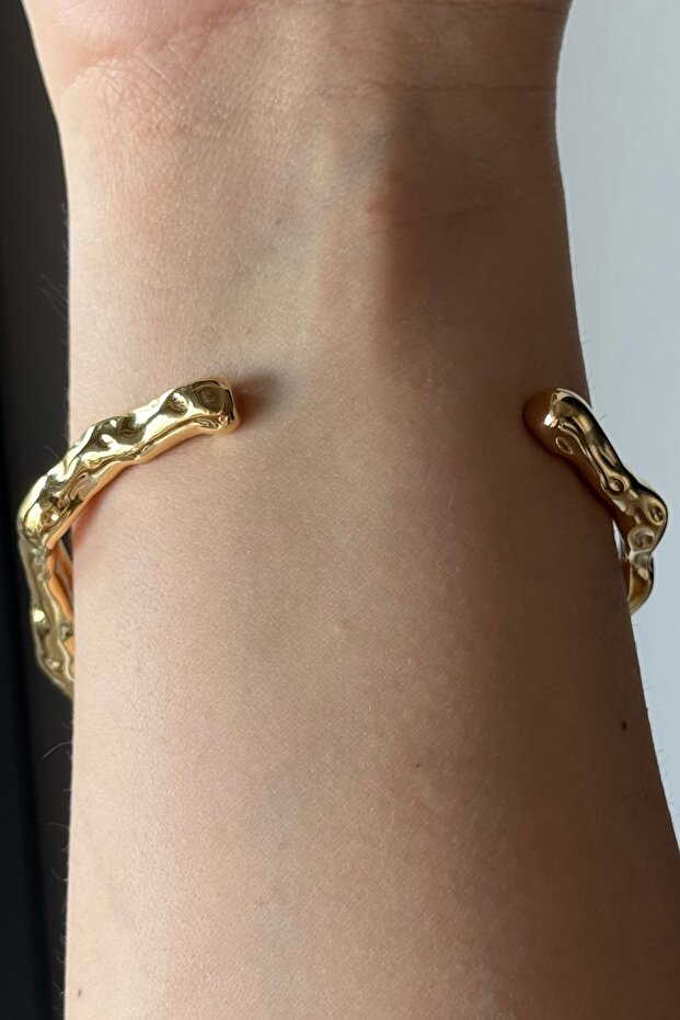 Golden Bone Çelik Cuff Bileklik - 4