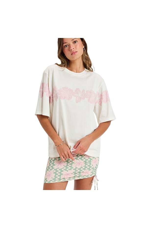 Hangloose Placed Kadın Beyaz Tişört KADIN T-SHIRT ERJZT05904 - 1