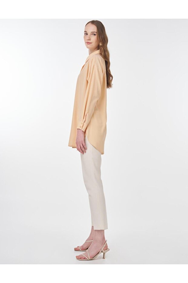 Basic Gömlek Yaka Tunik Somon - 4