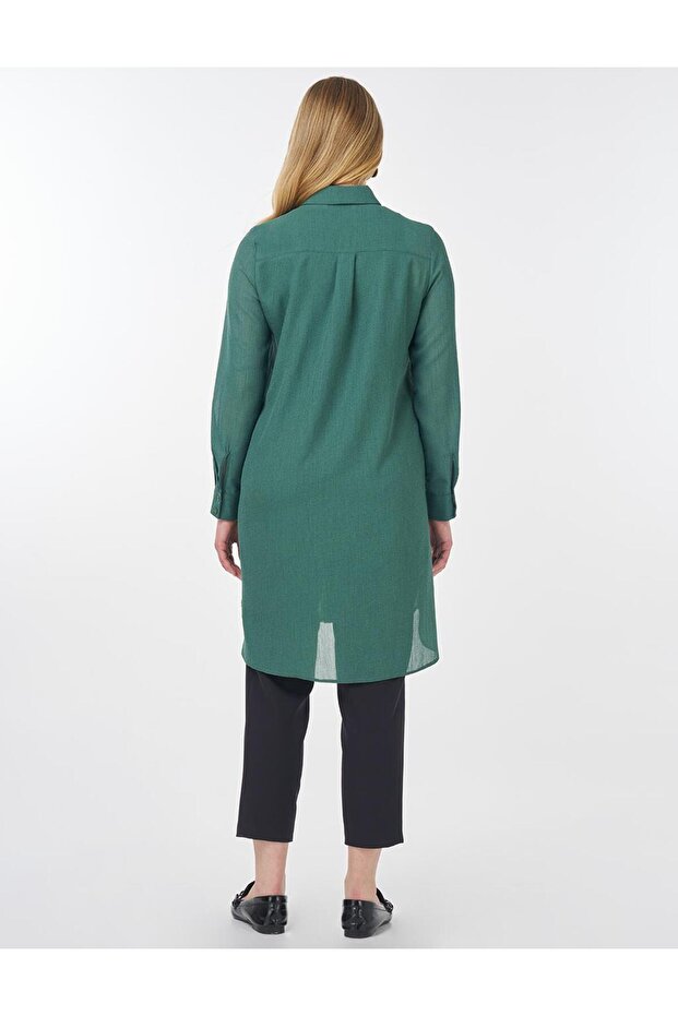 Uzun Basic Tunik Yeşil - 4