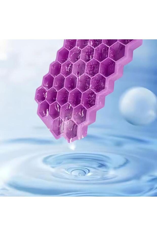 صينية مكعبات الثلج شاربدو ذات 37 فتحة مع غطاء - أرجواني/شفاف - 2