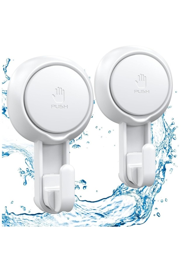2 Pack Suction Cup Hooks Powerful Vacuum Waterproof Suction Hook Hanger Bathroom Kitchen Towel Wall