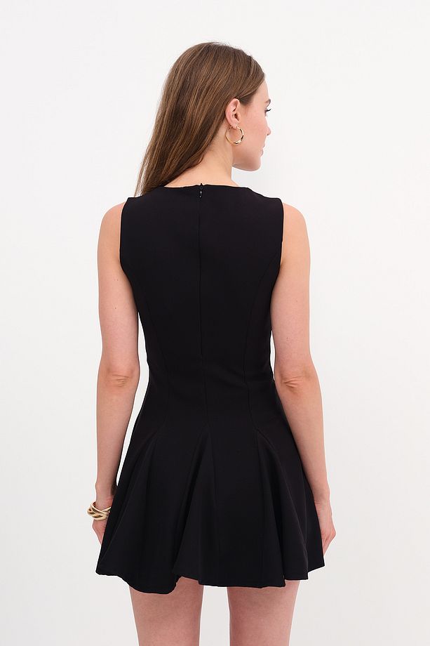 Önü Bağlamalı Volanlı Mini Elbise E13926 - 6
