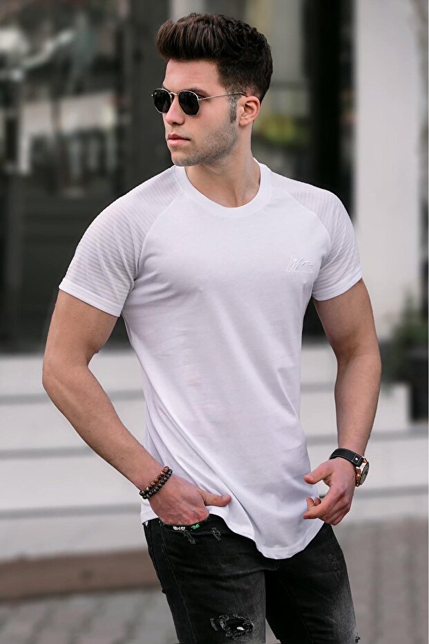 Erkek Beyaz Basic Tişört 5843 - 1