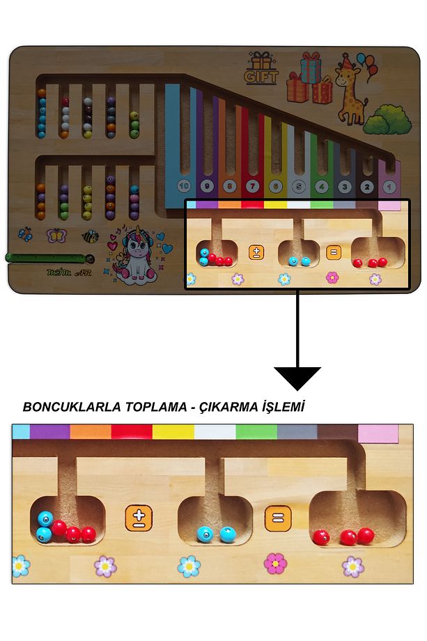 Mıknatıs Ve Boncukla Renkleri - Toplama- Çıkarma-Kodlama-Rakamları Öğren - 4