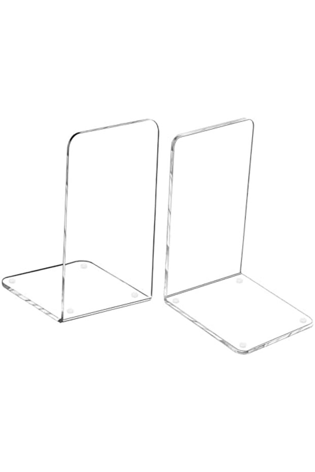 Acrylic Bookends Pair For Bookshelf, Decorative Organizer For Bedroom, Office, Library