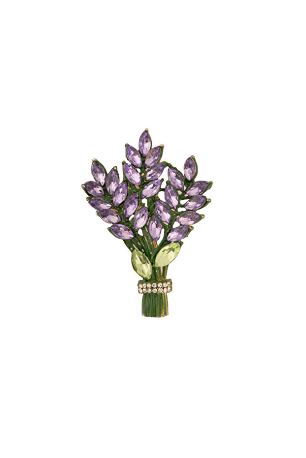 8025082 MOR ÇİÇEK BROŞ - 1