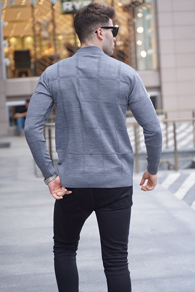 Anthrazitfarbener Rollkragenpullover 5784 - 2