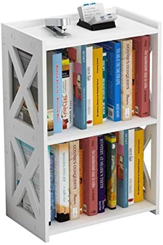 White Pvc 3-tier Side Table And Small Bookshelf – Bedside Nightstand For Bedroom, Living Room