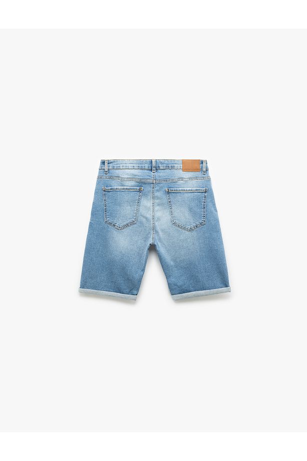 Oversize Kot Şort Bermuda Cep Detaylı Pamuklu - 5