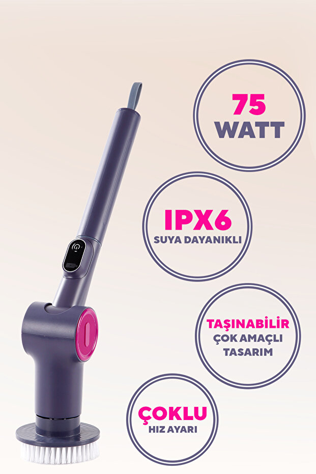 9in1 Şarjlı Çok Amaçlı Temizlik Fırçası Seti Hscr-01 - 6