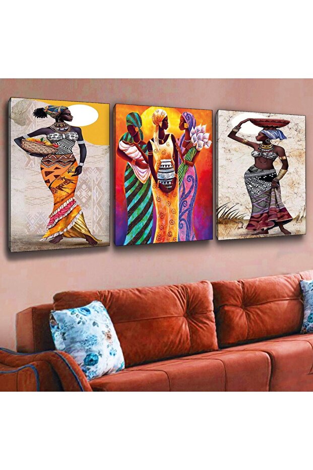 3 Piece Canvas 35 X 50 cm African Women Painting