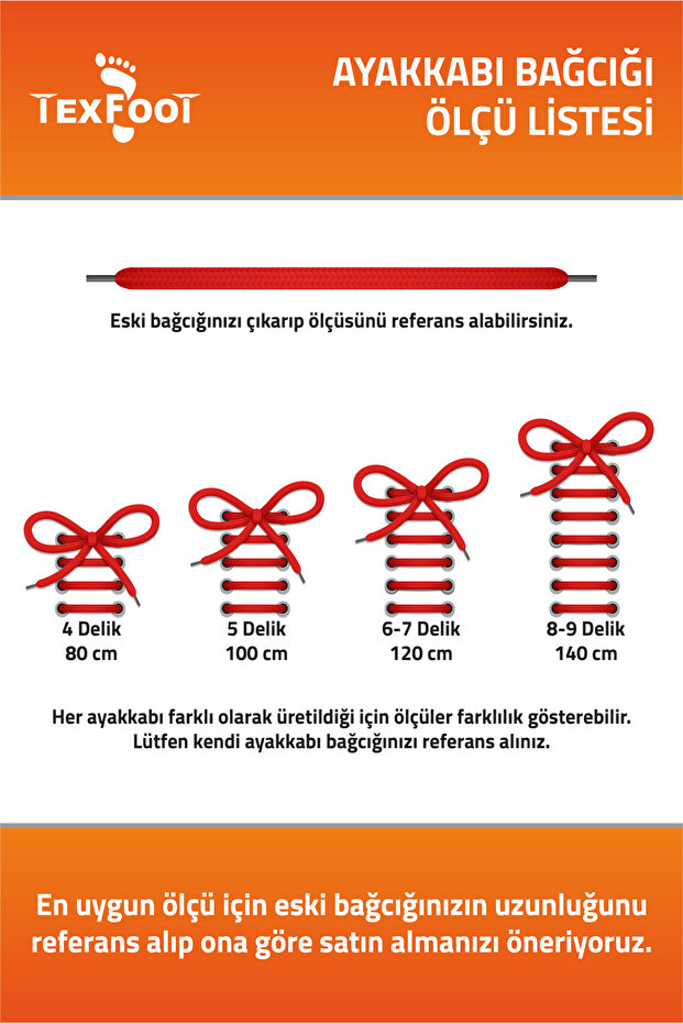 Yuvarlak Polyester Spor Ayakkabı ve Bot Bağcığı 120 cm - 4