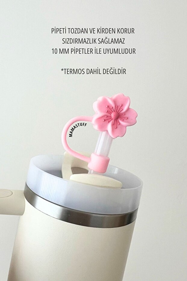 Silikon Tıpa - Pembe Çiçek - 2