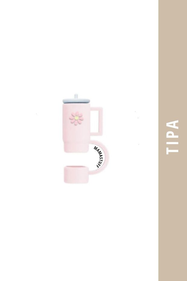 Silikon Tıpa - Pembe Termos Şeklinde - 1