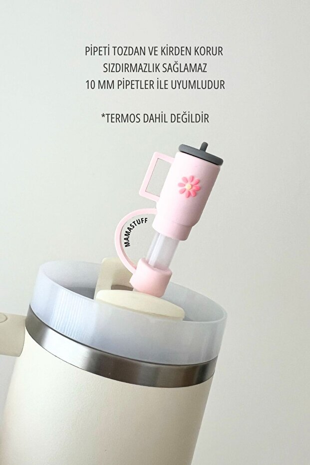 Silikon Tıpa - Pembe Termos Şeklinde - 2