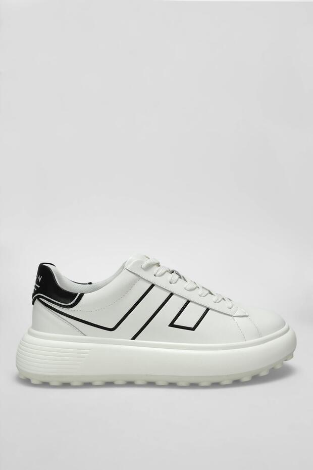 Harold White Men's Genuine Leather Sports Shoes