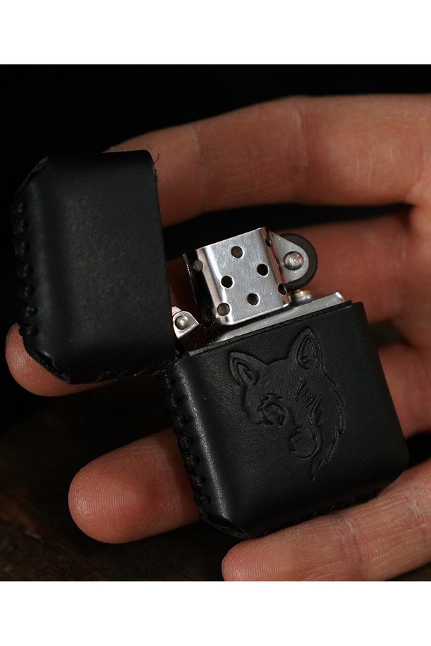 El Yapımı Hakiki Deri Kılıflı Zippo Çakmak - 3