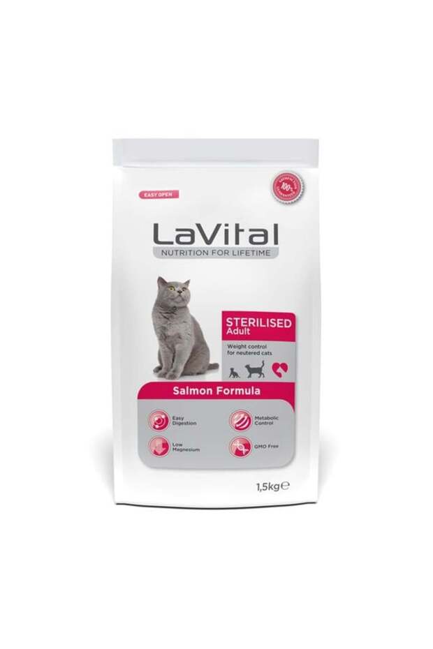 Lavital Sterilised Somonlu Kısırlaştırılmış Kedi Maması 1.5 Kg - 1