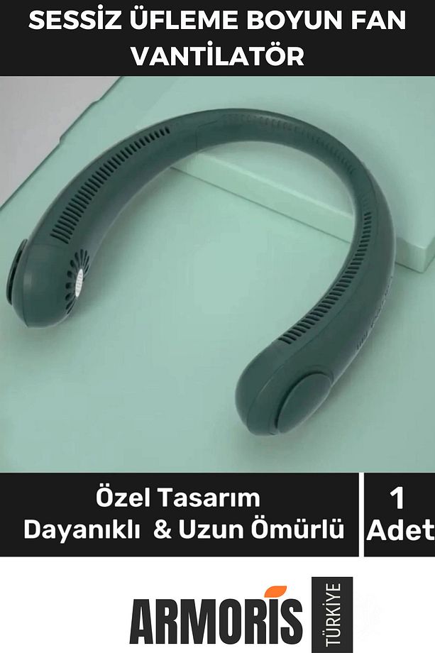 Yeni Nesil Taşınabilir Şarjlı Güçlü Yüksek Kaliteli Sessiz Hava Soğutucu Üflemeli Boyun Vantilatör - 1