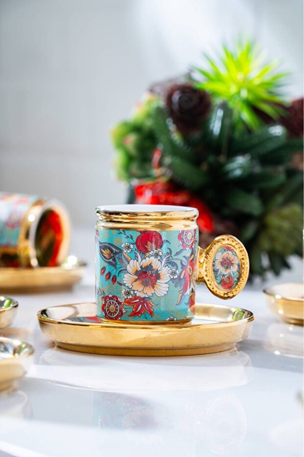 OSKAR 6 LI MAVİ KAHVE FİNCAN TAKIMI - 1