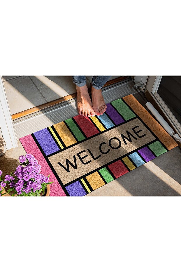 Çok Renkli Dekoratif Çok Amaçlı Iç Ve Dış Kapı Önü Paspası - 1