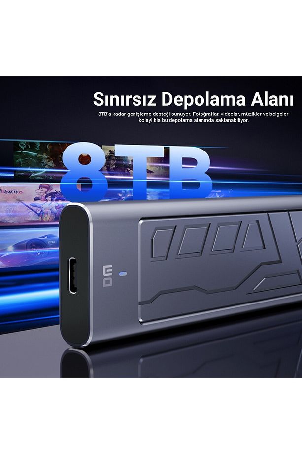 Hd2000 Usb 3.2 Gen 2 Type-c 20gbps Pcıe Sata M.2 Nvme Ngff Ssd Disk Kutusu - 5