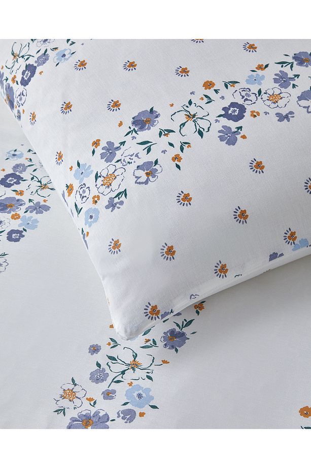 Floret Line Pamuk Tek Kişilik Nevresim Takımı 160x220 cm Mavi - 5