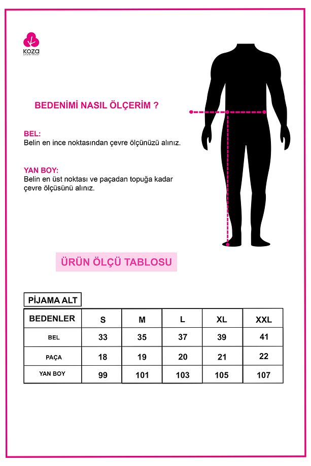 Erkek Pamuklu Ekose-siyah 2'li Tek Alt Pijama - 8