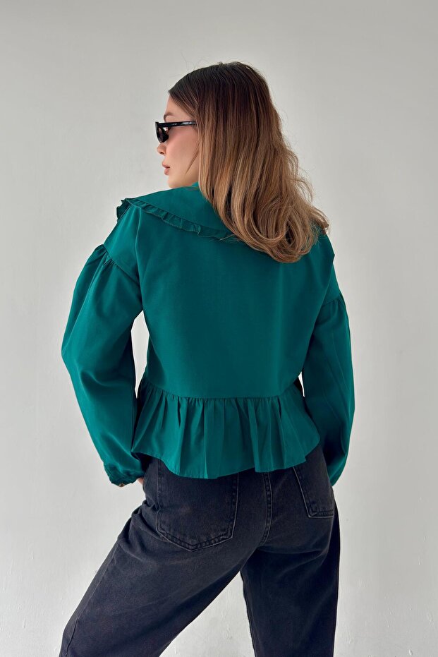 Front Tie Bebê Collar Shirt - 4