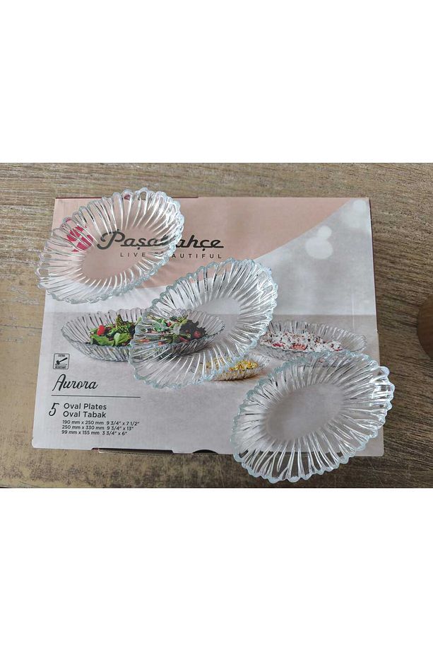 AURORA SERVİS TABAĞI VE KAHVALTILIK MEZE TABAĞI SETİ 5 PARÇA - 7