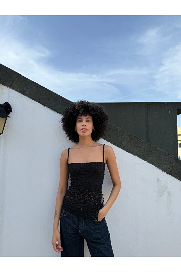 SOFİA DANTEL ASKILI BLUZ - 1