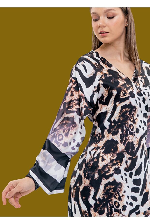 Kimono - Plaj Elbisesi - Modern Leopar - 9