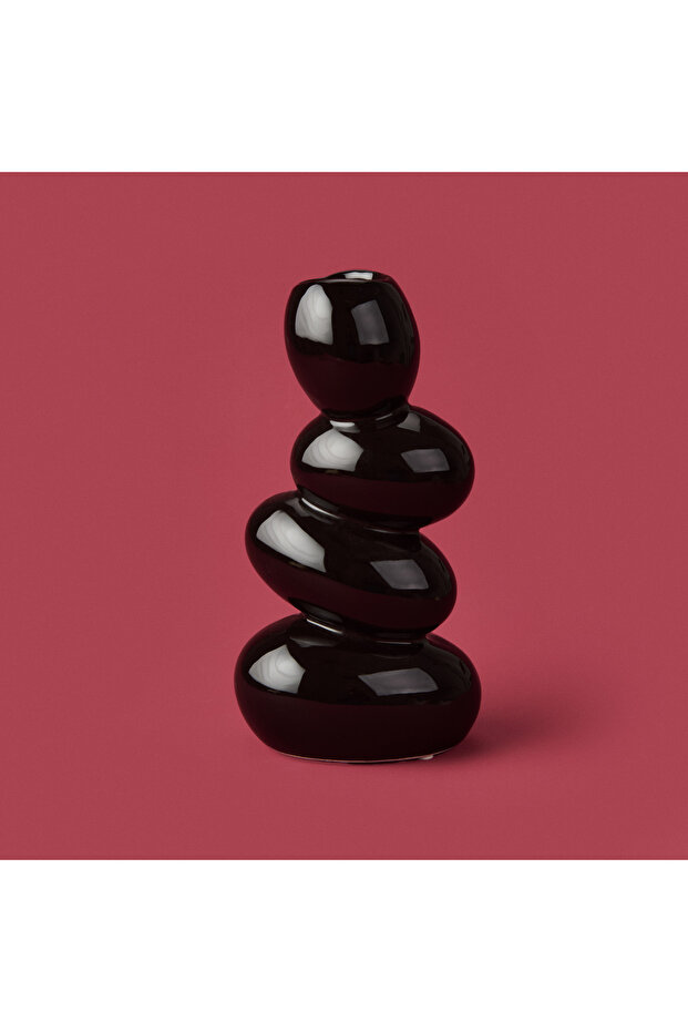 Deco Elegant Curves Vazo - Siyah - 24 cm - 1
