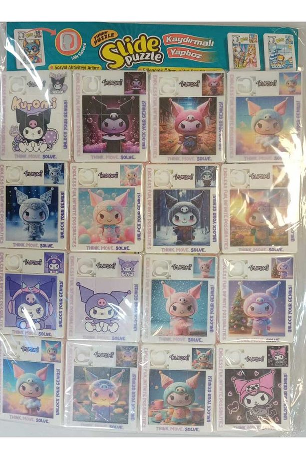 Kaydırmalı Puzzle Yeni Model İthal Plastik Ürün Eğitici Yapboz Bulmaca(8,5 cmX10,5 CM) 2 ADET - 4