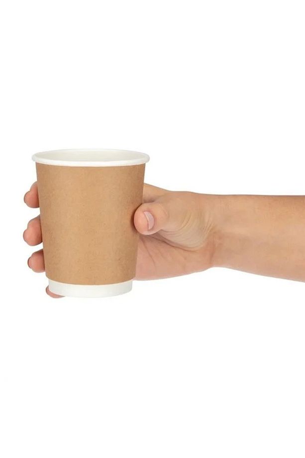 8 Oz Double Wall Çift Duvar Kraft Karton Bardak Latte Bardağı 25 Adet Bardak 25 Adet Kapak - 6